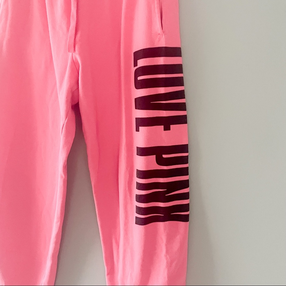 Vintage Victoria’s Secret LOVE PINK Sweatpants Cuff Ankle Drawstring Workout Y2K - Picture 3 of 9